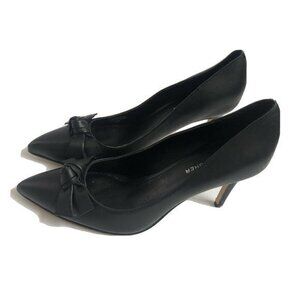 Marc Fisher Womens Heels Size 9.5 Leather Stiletto Pointy Toe With Bow.
